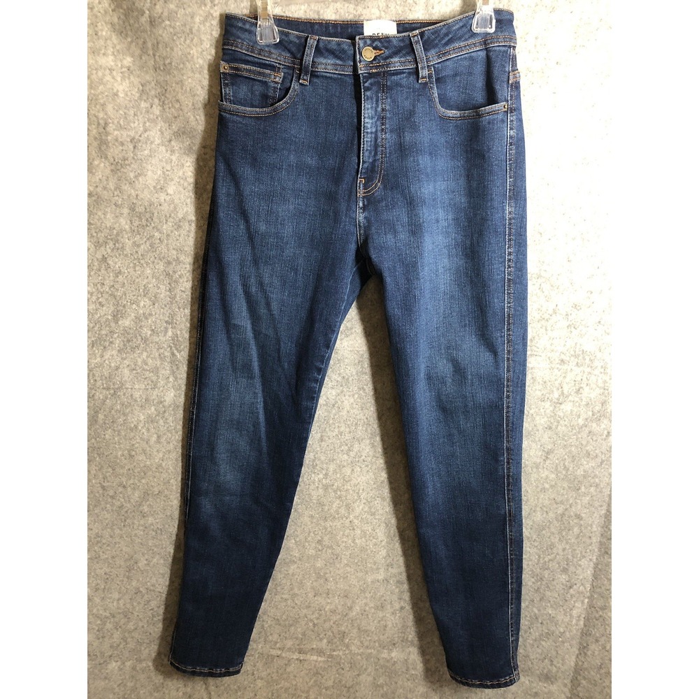 Sezane Jeans Womens 31 Blue Denim 100% Cotton Slim Fit Mid-Rise Straight Leg
